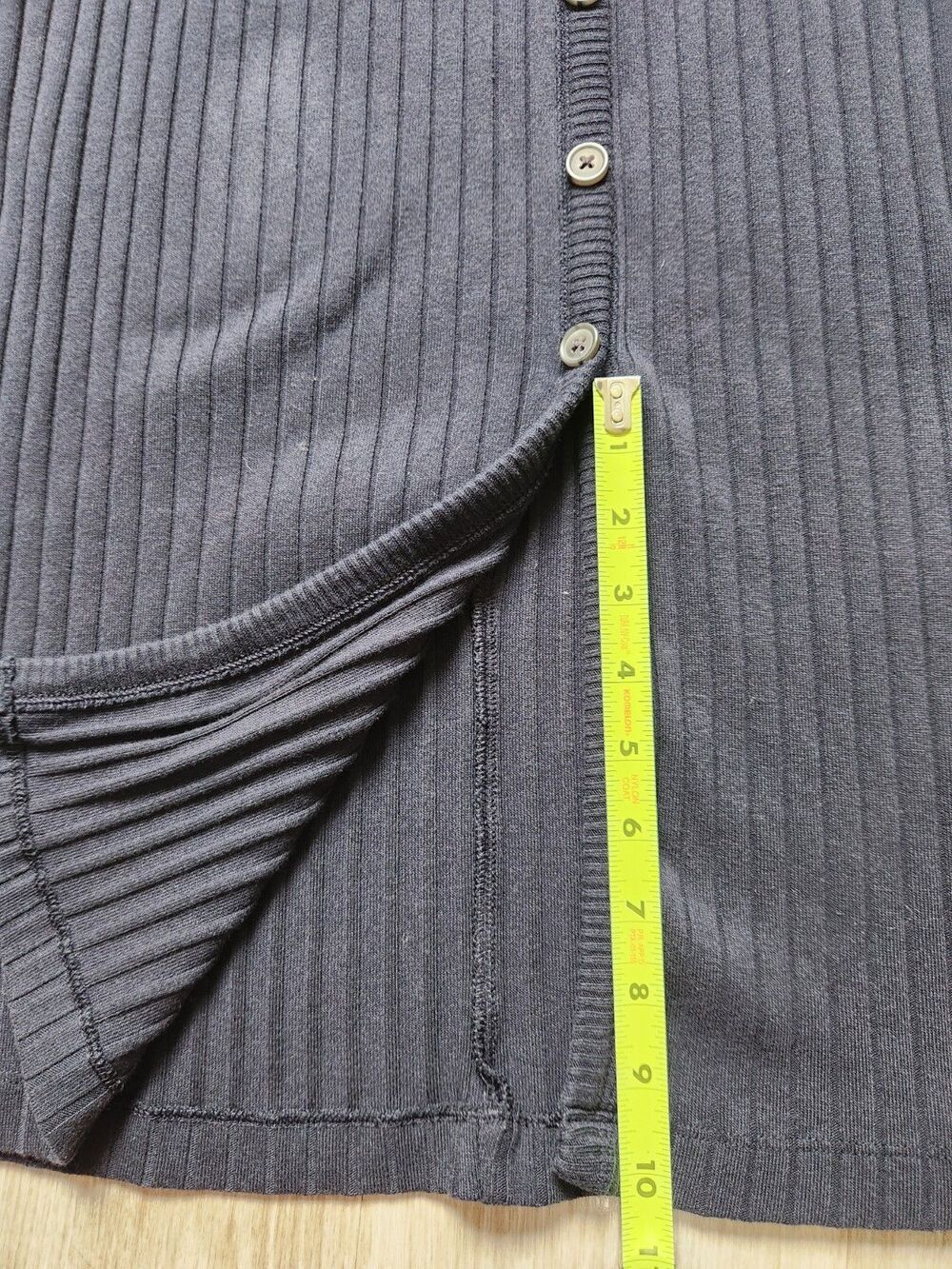 Old Navy Maternity Ribbed Midi Dress Womens Medium Navy Blue Button Front EUC - Picture 10 of 11